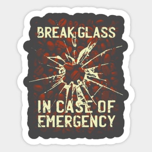 Emergency Glass Design Sticker